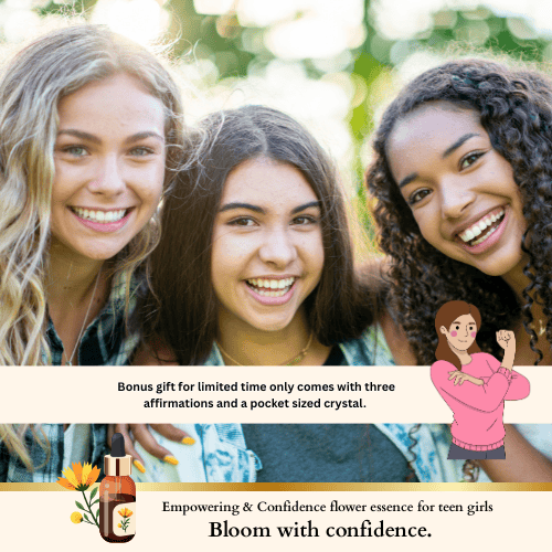 Empowering & Confidence flower essence for teen girls Bloom with confidence.