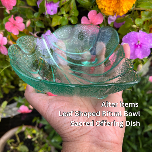 Alter items - Leaf-Shaped Ritual Bowl – Sacred Offering Dish