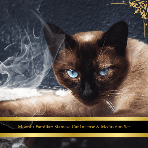 Moonlit Familiar: Siamese Cat Incense & Meditation Set
