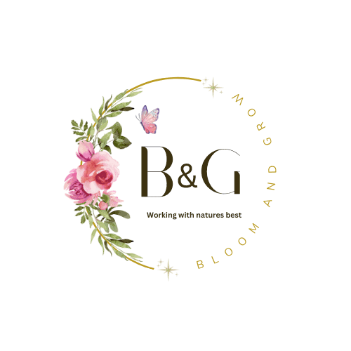 White Bloom and grow logo for products.